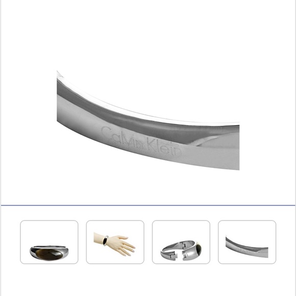 Calvin Klein NWT  Ellips Stainless Brown Synthetic Stone Bangle Bracelet - Picture 5 of 5